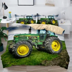 3D Bedding Farm Tractor print Print Duvet Cover Bedding Sets Comforter Cover with 1 print Print Duvet Cover or Coverlet，2 Pillowcases for Double/Queen/King