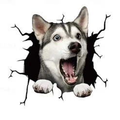 3D Car Stickers Auto Rear Window Puppy Broken Window Stickers French Bulldog Car Stickers Vinyl Decals