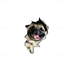3D Car Stickers Auto Rear Window Puppy Broken Window Stickers French Bulldog Car Stickers Vinyl Decals