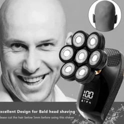 7D Electric Shaver for Men - Waterproof, 7 Floating Cutter Heads, Multifunction USB Rechargeable Razor & Trimmer
