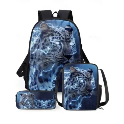3D Fire Tiger Backpack for Boys and Teens – Large Capacity Animal Print School Bag for Middle and High School, Lightweight and Durable Bookbag for Daily Use