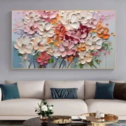 3D Floral Oil painting handpainted 3D Floral Painting handmade Palette Knife flowers oil painting wall art Large 3D Textured PaintingModern Decorative Paintings Impressionism Abstract oil painting