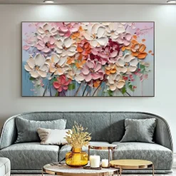 3D Floral Oil painting handpainted 3D Floral Painting handmade Palette Knife flowers oil painting wall art Large 3D Textured PaintingModern Decorative Paintings Impressionism Abstract oil painting