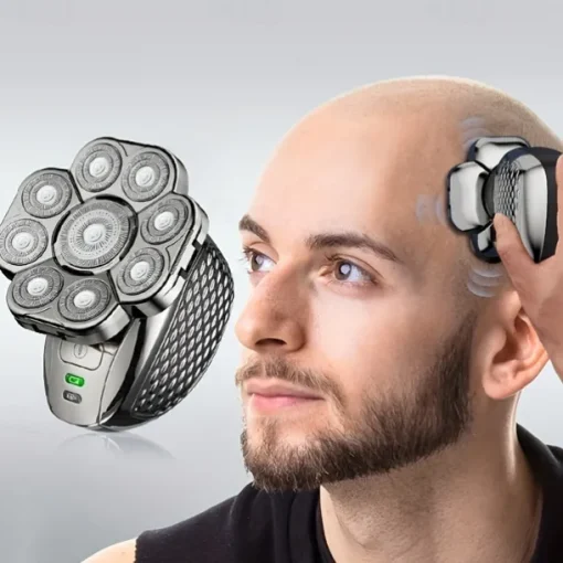 9D Independent Floating Heads Electric Shaver , Head Shaver For Bald Men 5 In 1 Bald Head Razor Grooming Kit, USB Rechargeable Electric Razor For Men, Wet/Dry Bald Head Razor With Rotary Blades, Clippers, Nose Trimmer