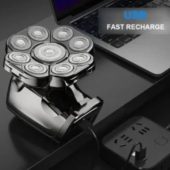 9D Men's Rechargeable Bald Head Electric Shaver 9 Floating Heads Beard Nose Ear 6 In 1 Hair Trimmer Razor Clipper