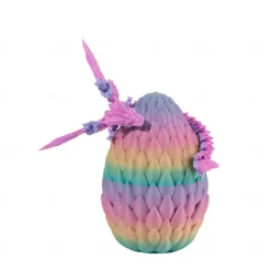 3D Printed Dragon Egg Rainbow Flying Dragon in Colorful Eggs Fidget Toy for Birthday Gift Flexible Desk Figure Decor