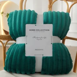 3D Ribbed Jacquard Fleece Flannel Velvet Plush Decorative Bed Blanket - Super Soft, Plush, Fluffy, Fuzzy, Warm, Cozy Perfect for Couch, Bed, Sofa in Fall Winter