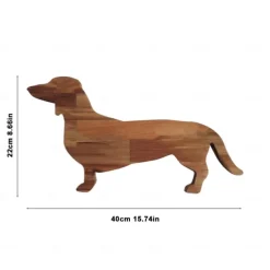 Dachshund Dog Dinner Plate Cute Christmas Dinner Plate, Wooden Plates Cutting Board Wooden Decorative Tray, Chopping Block for Fruit Platter, Dessert Plate for Holiday Party