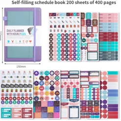 Daily Planner Notebook Productivity Planner Weekly & Monthly Planner Appointment Book To-Do List & Notebook A5 Size 1 PCS