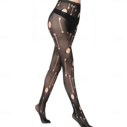 Dance Accessories Socks Printing Hollow-out Pure Color Women's Party Daily Wear Polyester Sexy Stockings