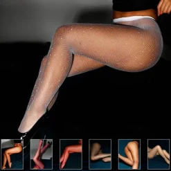 Dance Accessories Socks Rhinestone Women's Party Daily Wear Polyester Sexy Hot Stockings Pantyhose