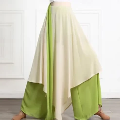 Dance Basic Women's Daily Bottoms Activewear Pants Sashes / Ribbons Ruching Splicing Women's Training Performance High Chiffon