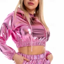 Dance Costumes Exotic Dancewear Pole dance Top Pure Color Splicing Women's Performance Training Long Sleeve Polyester