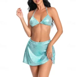 Dance Costumes Exotic Dancewear Pole dance Skirts Printing Splicing Women's Performance Training Sleeveless High Polyester