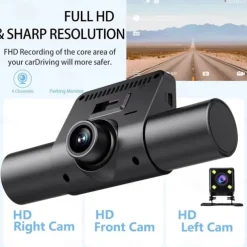Dash Cam 4Channel 1080P Driving Recorder HD1080P Front Inside Rear View Infrared Night Vision Car Charge Reversing Camera