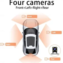 Dash Cam 4Channel 1080P Driving Recorder HD1080P Front Inside Rear View Infrared Night Vision Car Charge Reversing Camera