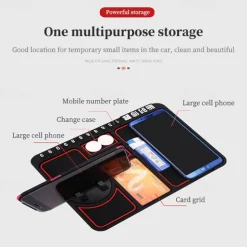 Dashboard Phone Holder Portable Multifunction Anti-Slip Phone Holder for Car Dashboard Compatible with Samsung Galaxy iPhone Phone Accessory