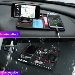Dashboard Phone Holder Portable Multifunction Anti-Slip Phone Holder for Car Dashboard Compatible with Samsung Galaxy iPhone Phone Accessory