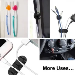 Data Cable Wire Organizer For Samsung Apple Support all tablets Cable Clips Adhesive Cord Holders Ideal Cable Cords Management for Organizing Cable Wires-Home Office Car Desk Nightstand