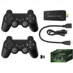 DATA FROG Retro Video Game Console 2.4G Wireless Console Game Stick 4k 10000 Games Portable Video Game Dendy Game Console for tv, Christmas Birthday Party Gifts for Friends and Children