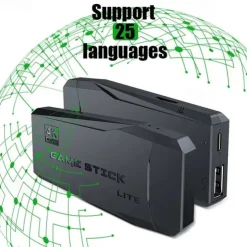 DATA FROG Retro Video Game Console 2.4G Wireless Console Game Stick 4k 10000 Games Portable Video Game Dendy Game Console for tv, Christmas Birthday Party Gifts for Friends and Children