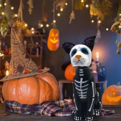 Day of The Dead Dog Statue, Halloween Sugar Skulls Animal Statue Resin Crafts, Ornament