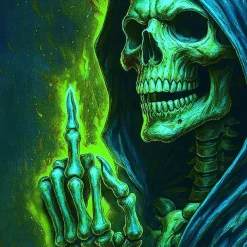 Day of the Dead Men's Skulls Polo Long Sleeve Polo Shirts Casual Dark Outdoor Street Daily Wear 3D Print Quarter Zip Polo Spring Fall Winter Red Orange Green