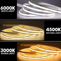 DC 5V USB COB Strip 320Leds/m Flexible Ribbon Rope Strip Light Warm White Natural White Night Lamp TV Backlight LED Strip 1m 2m 3m 4m 5m Home Decor