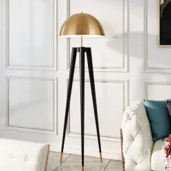 Decoration Floor Lamp Tripod Floor Lights Copper Modern LED Standing Lamp Mid Century Standing Light with Table for Office Floor Lamp 110-240V