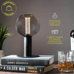 Decorative Light Bulb Black Metal Cage 5W LED Light Bulb White Glass Lampshade 8W E26/E27 LED Light Bulb Base Warm White Edison Decorative Light Bulb Suitable for Home Kitchen and Dining Room