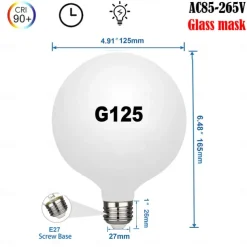 Decorative Light Bulb Black Metal Cage 5W LED Light Bulb White Glass Lampshade 8W E26/E27 LED Light Bulb Base Warm White Edison Decorative Light Bulb Suitable for Home Kitchen and Dining Room