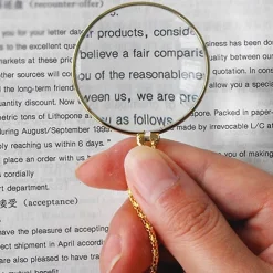 Decorative Monocle Necklace With Magnifier Magnifying Glass Pendant Gold Silver Plated Chain Necklace for Women Jewelry