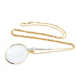 Decorative Monocle Necklace With Magnifier Magnifying Glass Pendant Gold Silver Plated Chain Necklace for Women Jewelry