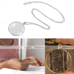 Decorative Monocle Necklace With Magnifier Magnifying Glass Pendant Gold Silver Plated Chain Necklace for Women Jewelry