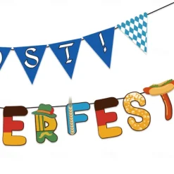 Dedicated To Oktoberfest Party Decoration Paper Banner Pull Flag Pennant Balloon Cake Card Card Wish