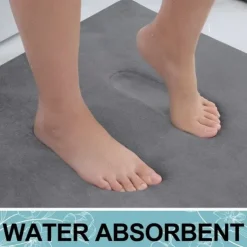 Deep Gray Bath Mat,Memory Foam Bathroom Rugs Modern Bathroom Rug Indoor Carpet Non-Slip Absorbent Bathtub Mat, For Home Shower Room Decor