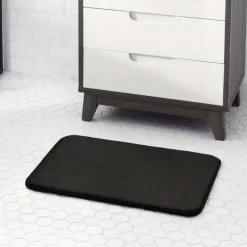 Deep Gray Bath Mat,Memory Foam Bathroom Rugs Modern Bathroom Rug Indoor Carpet Non-Slip Absorbent Bathtub Mat, For Home Shower Room Decor