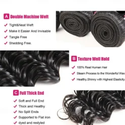 Deep Wave Bundles Brazilian Human Hair 3 Bundles Remy Human Hair Weft