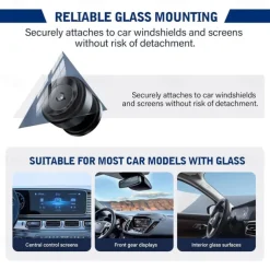 360-degree Adjustable Electric Vacuum Magnetic Suction Cup Phone Mount Hands-Free Magnetic Cell Phone Holder for Car/Gym/Mirror/Smooth Surface Compatible with Magsafe iPhone