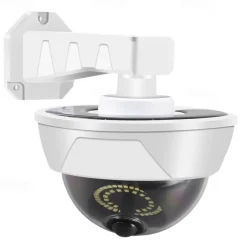 360-Degree LED Outdoor Wall Lights Ultra-Bright Solar Light Dummy CCTV Camera with Red Flashing Light Remote Control Easy Installation Waterproof Outdoor FloodLights Wireless for Porch Garden Patio Driveway