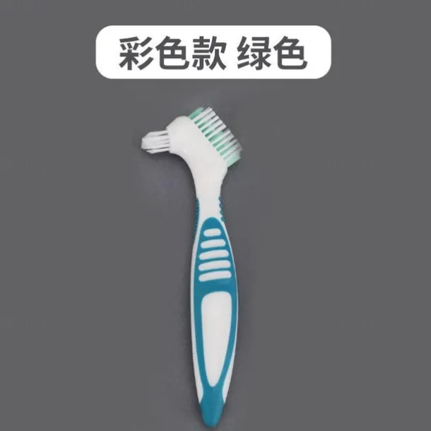 Denture Toothbrush For Adults, Denture Cleaning Brush, Hard Denture Brush Oral Care Double-Sided Toothbrush, Specially Designed To Thorough Cleaning Dentures & Bridges
