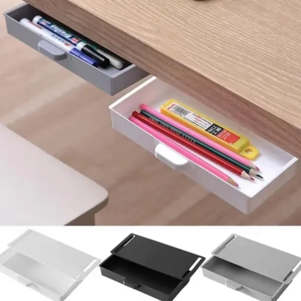 Desk Storage Box Invisible Load Bureau Paste Type Finishing Box Student Bedroom Desktop Creative Dtationery Box