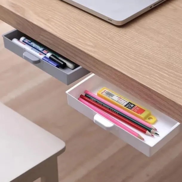 Desk Storage Box Invisible Load Bureau Paste Type Finishing Box Student Bedroom Desktop Creative Dtationery Box