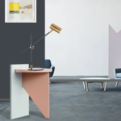 Desk/Table Lamp, Matte Brass Finish, Adjustable Height, Balance Arm, in-Line Rocker On/Off Switch