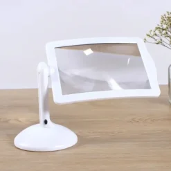 Desktop Magnifying Glass with LED Light Large Screen 360-degree Rotation 3 Times Magnification Reading Newspapers for The Elderly
