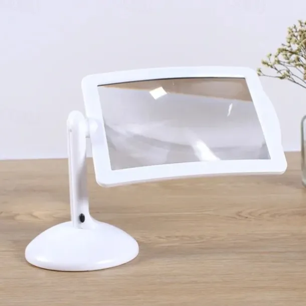 Desktop Magnifying Glass with LED Light Large Screen 360-degree Rotation 3 Times Magnification Reading Newspapers for The Elderly