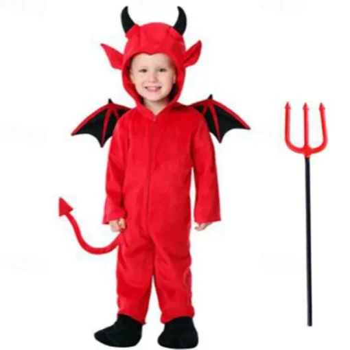 Devil Bull Demon Halloween Cosplay Costume Party Costume Costume Walpurgis Night Cosplay Kid's Boys' Girls' Masquerade Performance Easy Halloween Costumes Dress Up