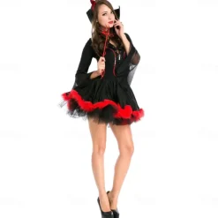 Devil Halloween Cosplay Costume Party Costume Masquerade Walpurgis Night Outfits Sexy Costume Adults' Women's Masquerade Mardi Gras Performance Party Halloween Easy Halloween Costumes Dress Up