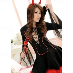 Devil Halloween Cosplay Costume Party Costume Masquerade Walpurgis Night Outfits Sexy Costume Adults' Women's Masquerade Mardi Gras Performance Party Halloween Easy Halloween Costumes Dress Up