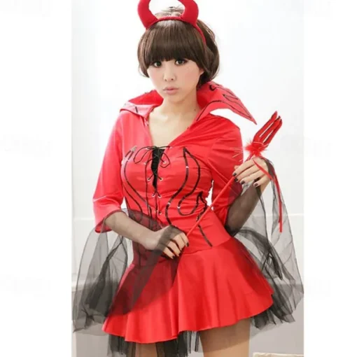 Devil Halloween Cosplay Costume Party Costume Masquerade Walpurgis Night Outfits Sexy Costume Adults' Women's Masquerade Mardi Gras Performance Party Halloween Easy Halloween Costumes Dress Up